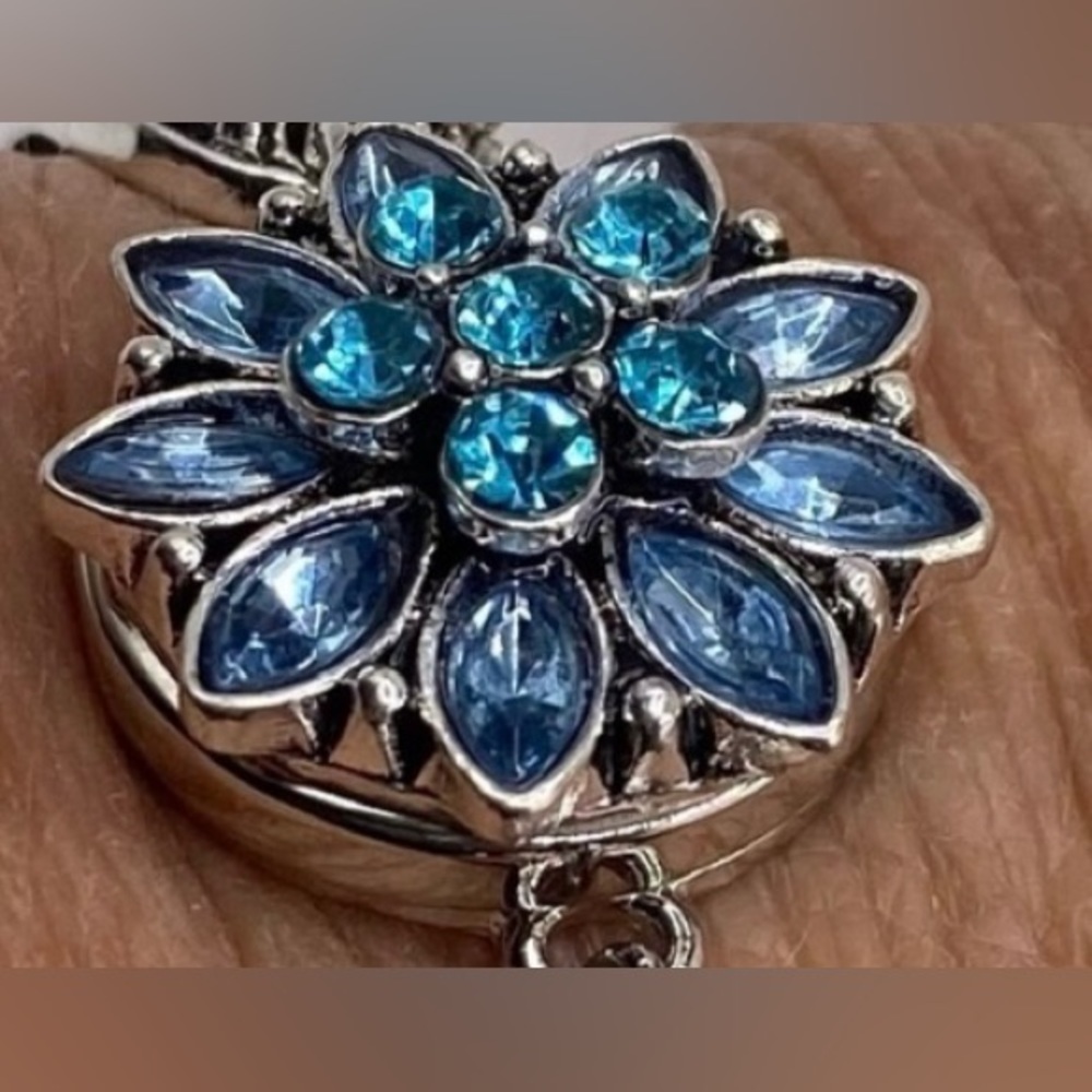 Ginger Snap #211 - “Aqua Bouquet Snap” For 18mm Snap Jewelry! - Picture 3 of 6
